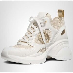 MICHAEL Michael Kors Zuma Stretch Knit Trainer, Size 9 ❤️ MK  Pale Gold Sneaker